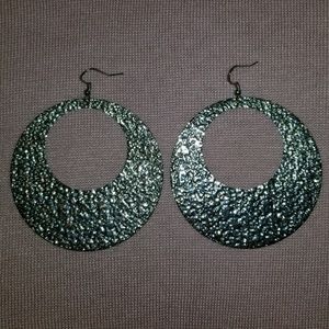 Large Silver Circle Earrings